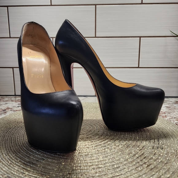 37 Christian Louboutin daffodil 160mm black leather pump - Picture 2 of 13